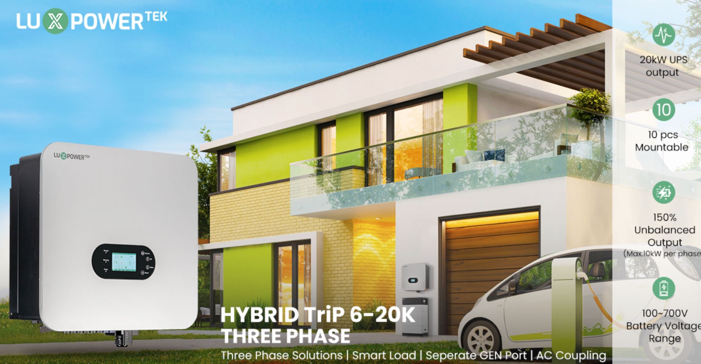 LUXPOWER falownik hybrydowy TriP 12K 3 fazy HV - 6099 zł+wysyłka 1zł!