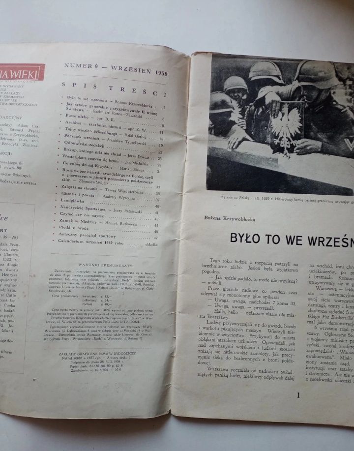 Stary magazyn historyczny "Mówią wieki"1958
