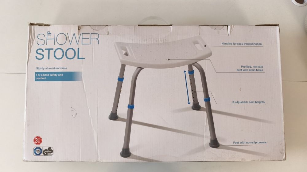 krzesełko krzesło siedzisko prysznicowe stołek do wanny regulowanyNOWY