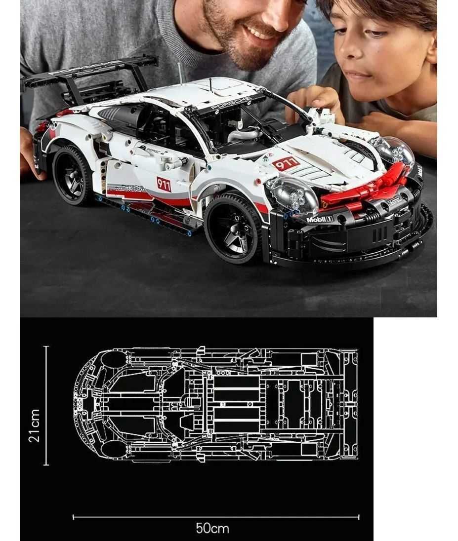 KLOCKI TECHNIC 1:8 50cm Porshe 911 NOWE 1580części SKLEP Poznań wys24h