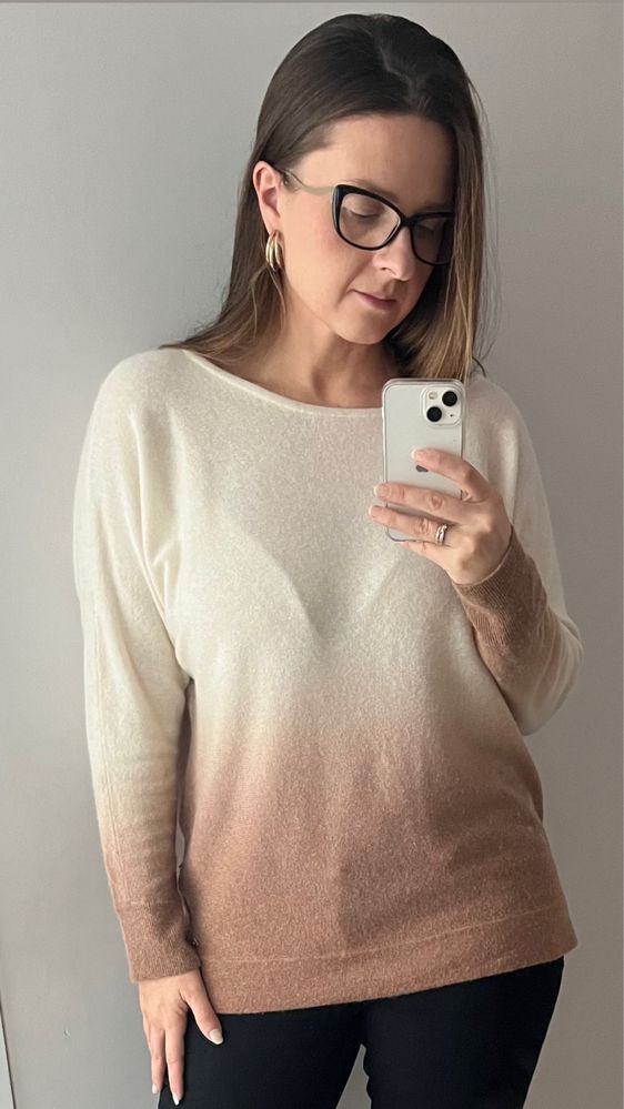 Per Te by Krizia Kaszmir sweter ombre wełna wełniany angora