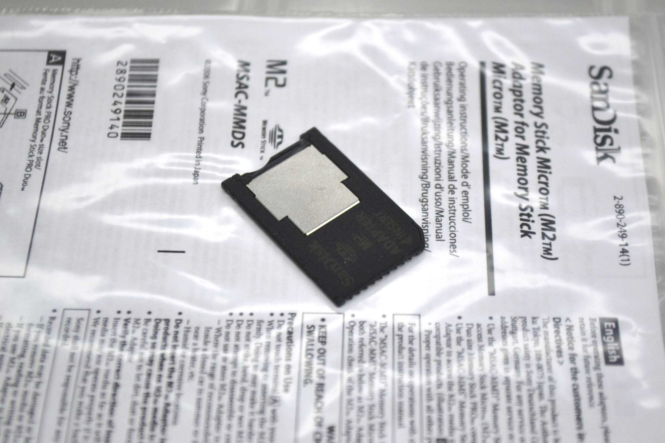 Memory Stick Micro M2 Adaptor MSAC-MMDS przejściówka SanDisk SONY