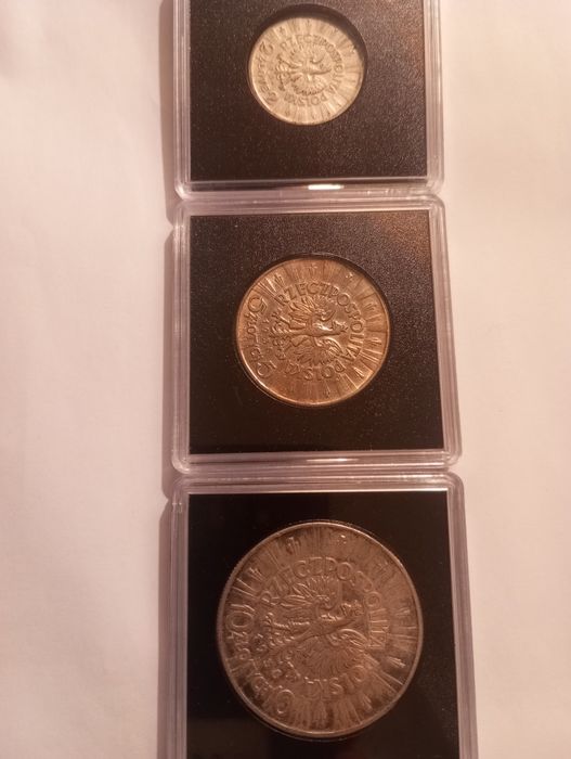 Zestaw monet Srebrnych 2zl,5zl.10zl. z Józef Piłsudski