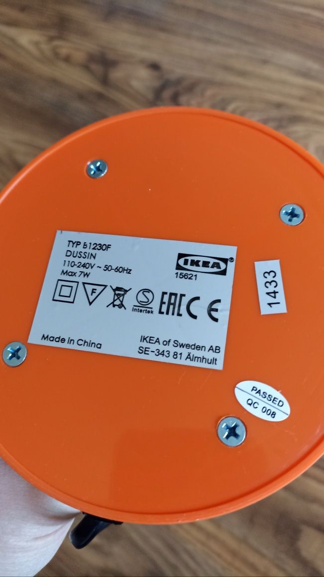 Lampka na biurko IKEA Dussin pomarańczowa