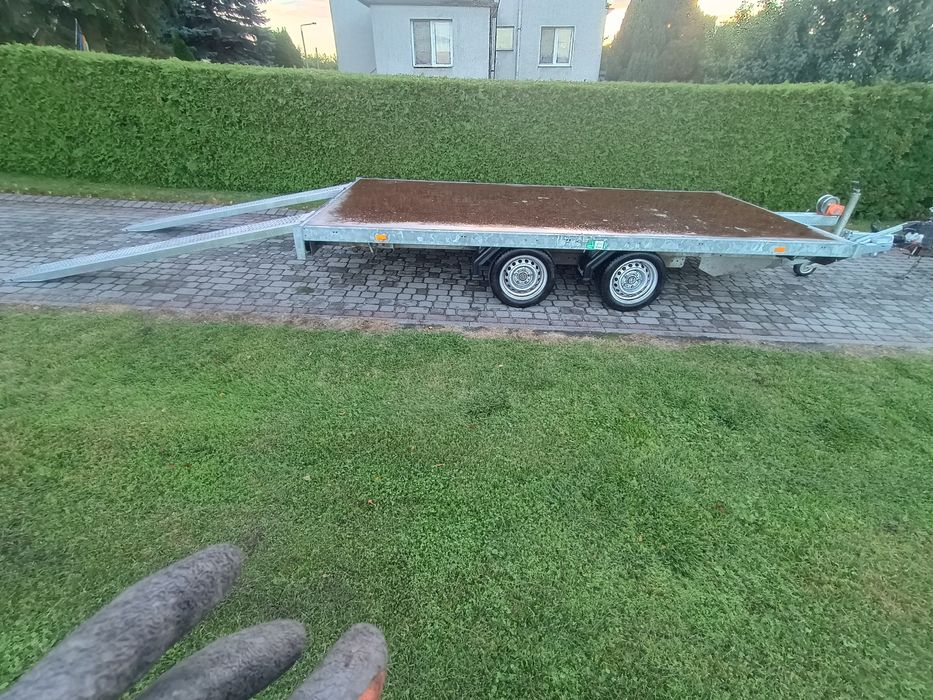Przyczepa platforma burtowa laweta do minikoparki dmc