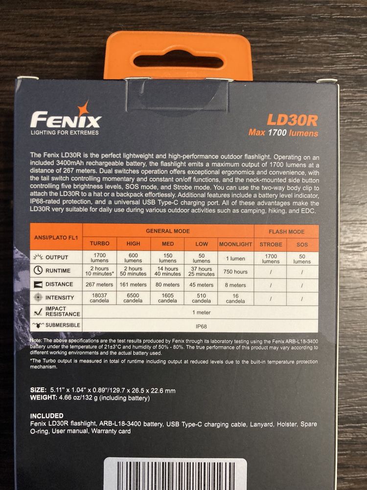 Ліхтарик ручний Fenix LD30R