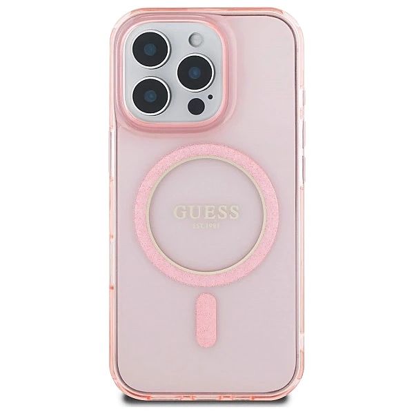 Guess GUHMP16LHFGEREP iPhone 16 Pro 6.3" różowy/pink hardcase IML Glit