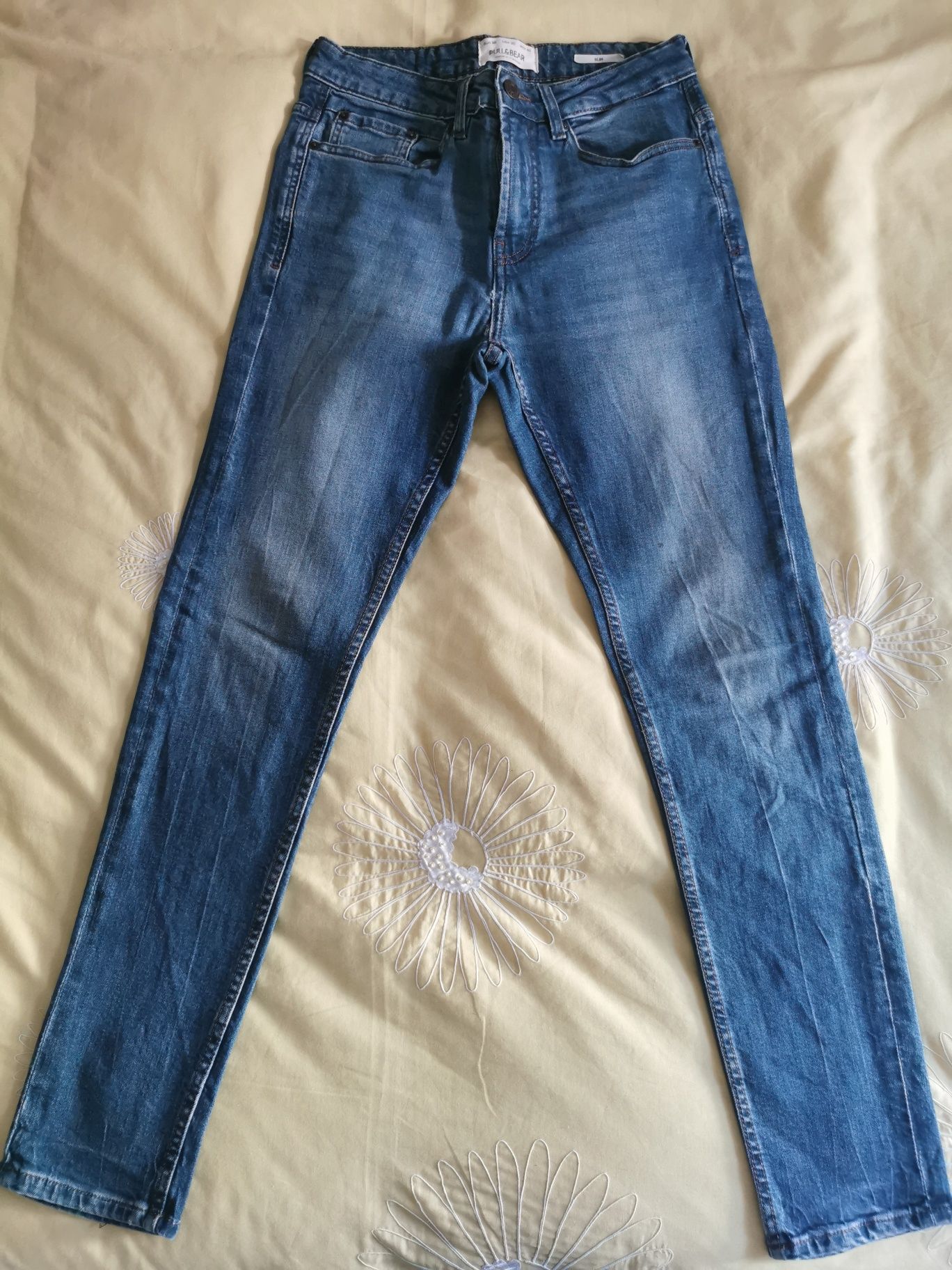Pull & Bear - Calças Ganga - Slim (Tamanho 38)