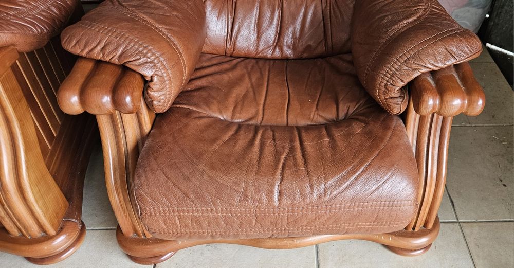 Sofa de pele 3l+1l+1l