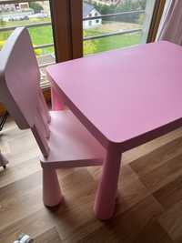 Stolik krzeselko rozowy MAMUT