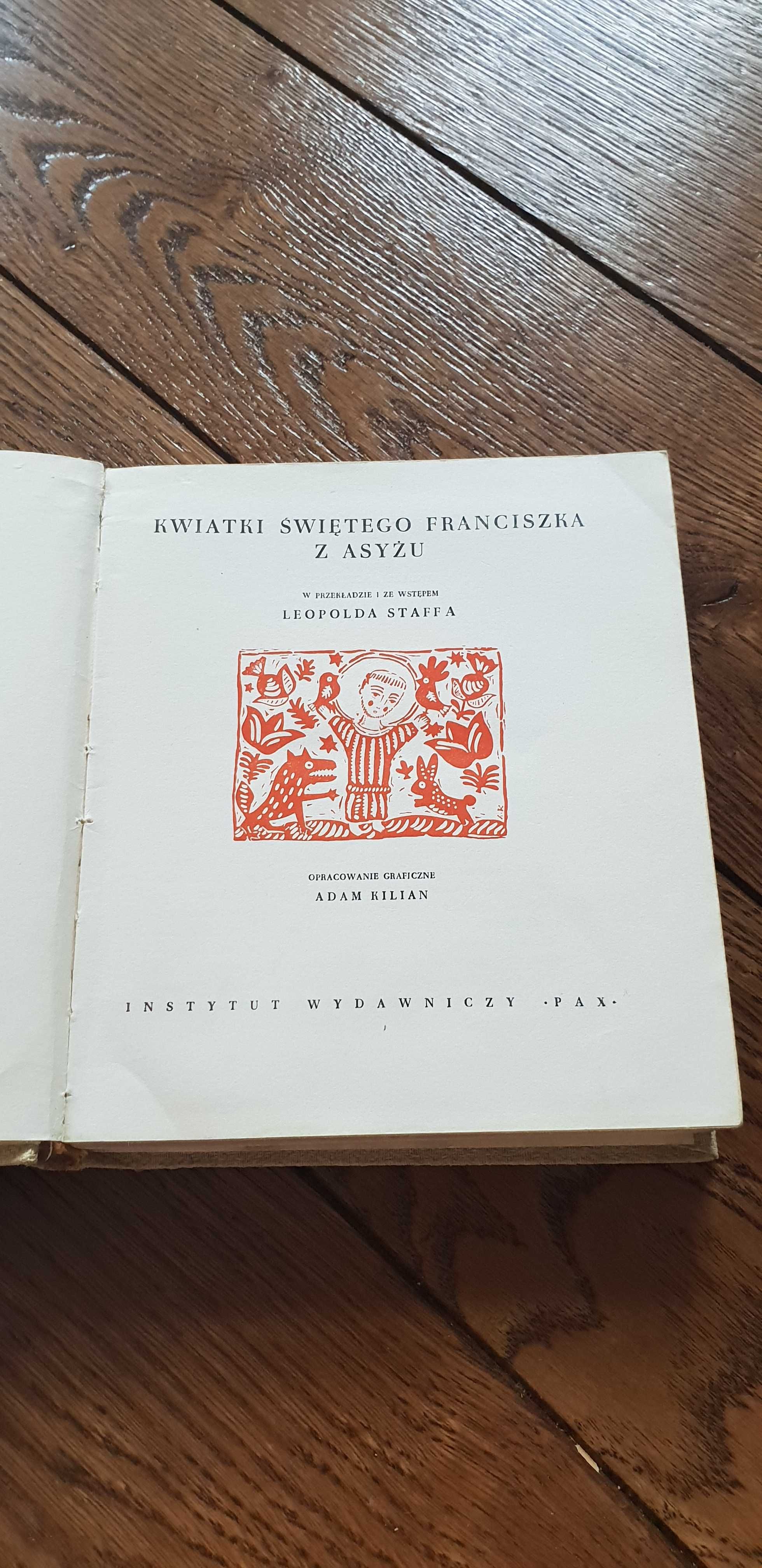 Książka rok 1959 "Kwiatki św. Franciszka z Asyżu" Leopold Staff
