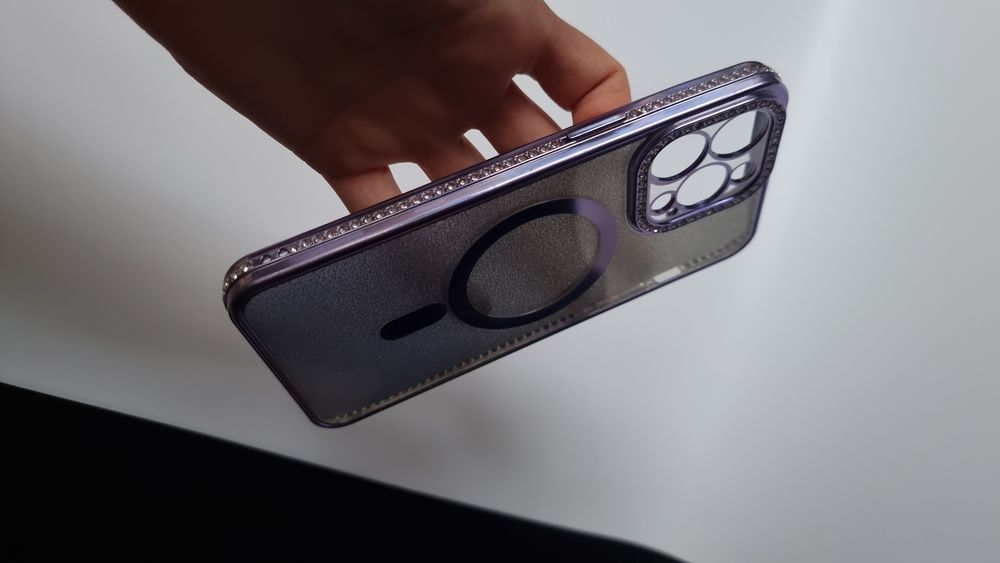 Etui do iPhone 14 Pro Max 5G, plecki błyszczę 2w1 Smukły case z diamen