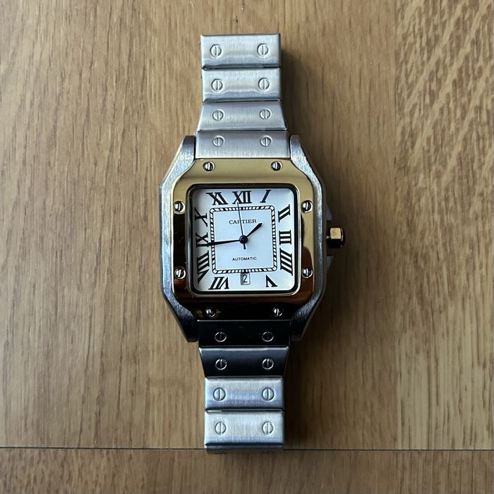 Relógio Cartier Santos Dourado e Prateado( re pli ca )