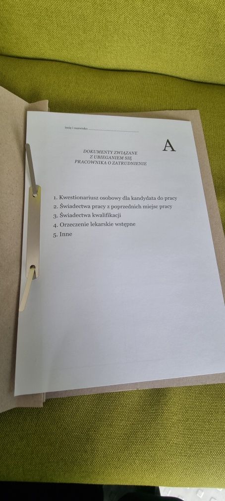 Teczka na akta osobowe 47 sztuk