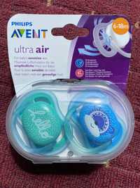 Пустышка Philips AVENT Ultra Air с декором 6-18 мес 2 шт