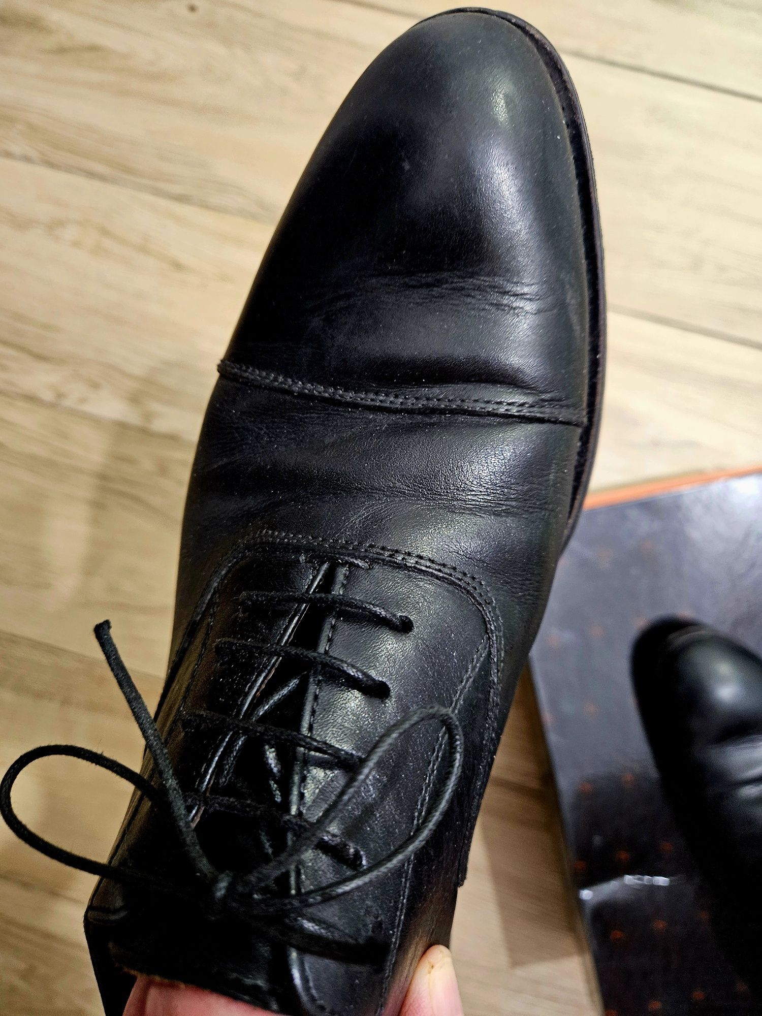 Buty czarne wizytowe męskie r.42 włoskie ślub wesele chrzciny
