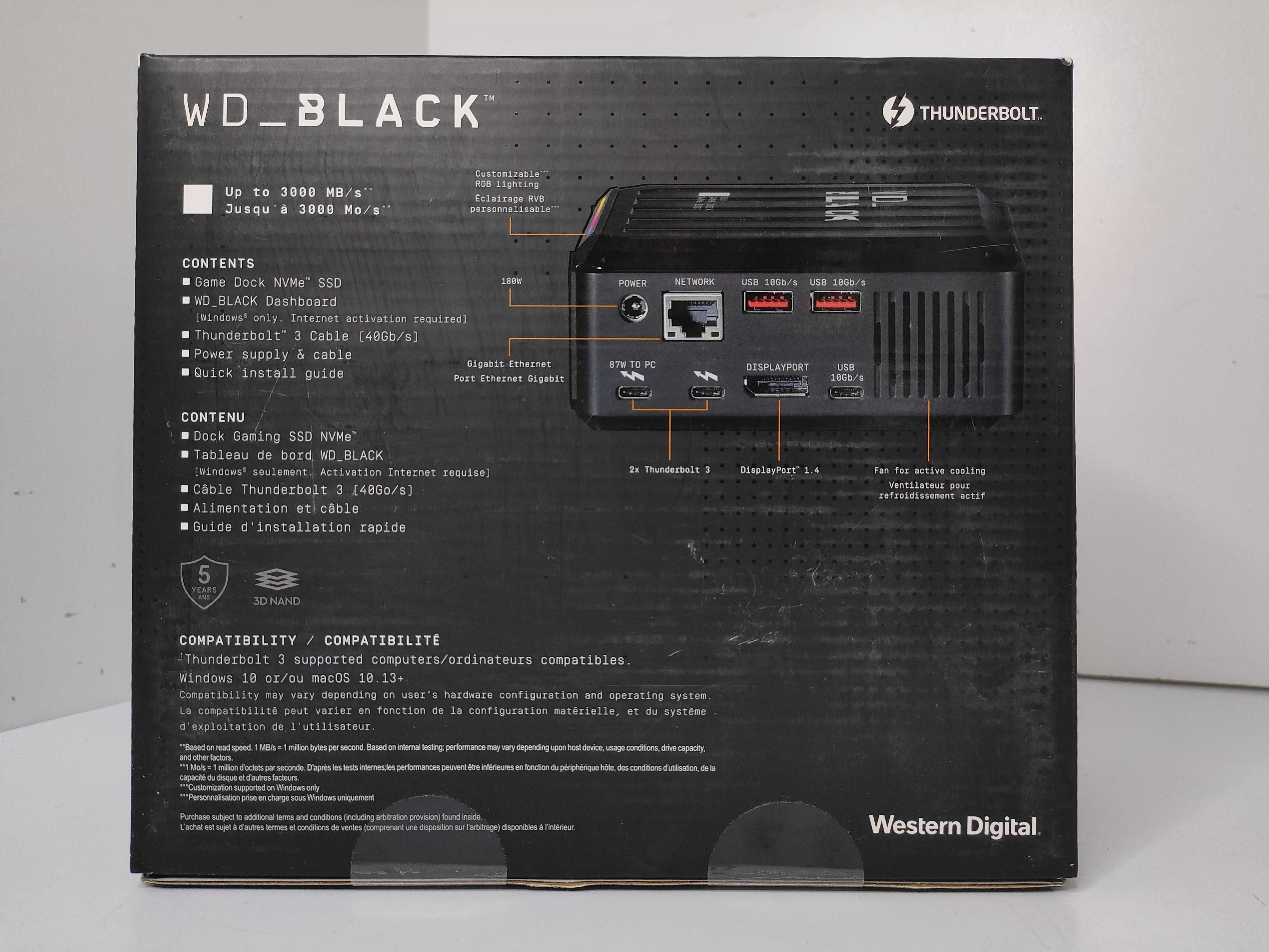 WD_BLACK D50 Game Dock 2TB NVMe SSD Thunderbolt3