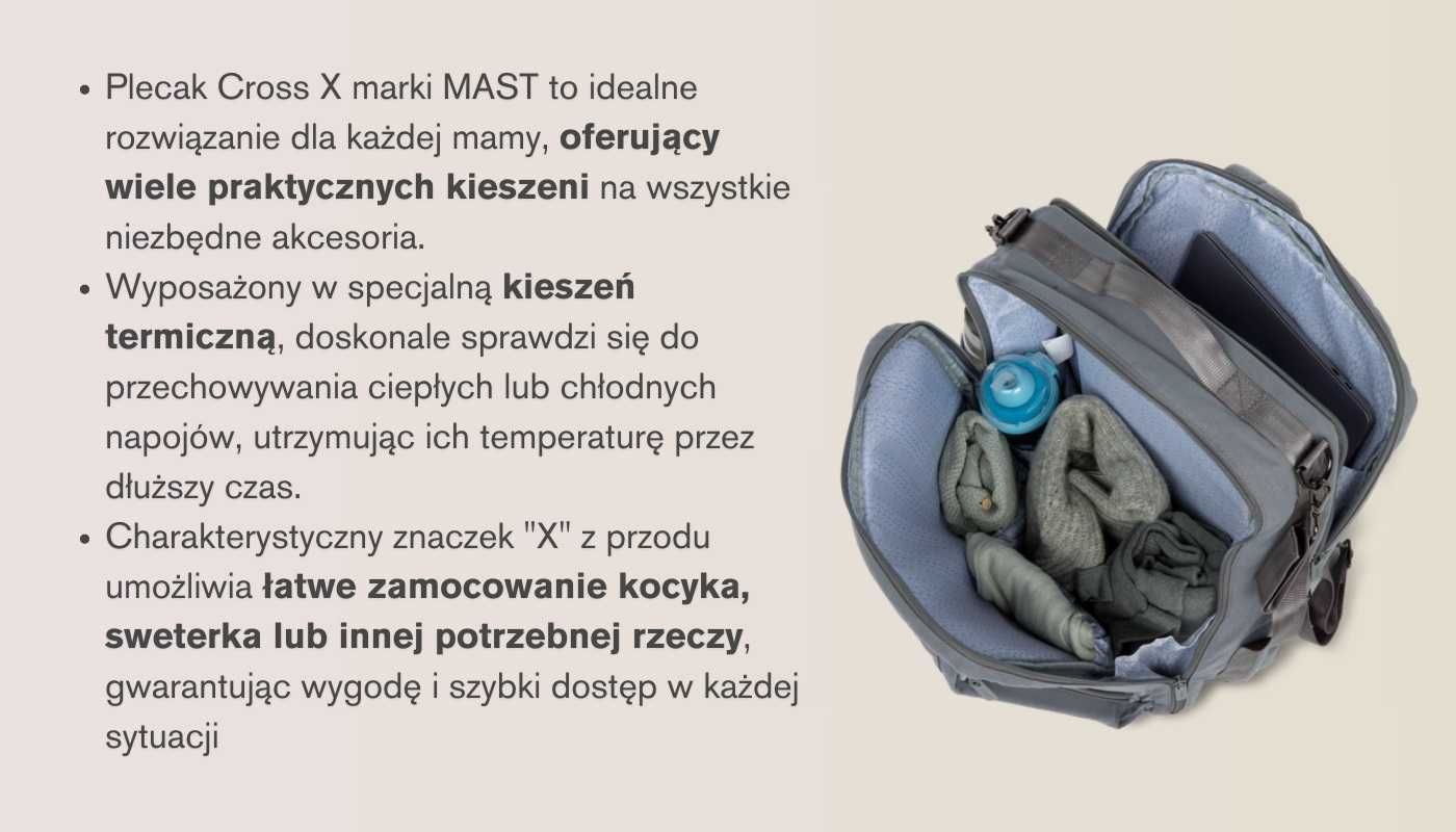 Swiss Design Mast - Cross X plecak do wózka