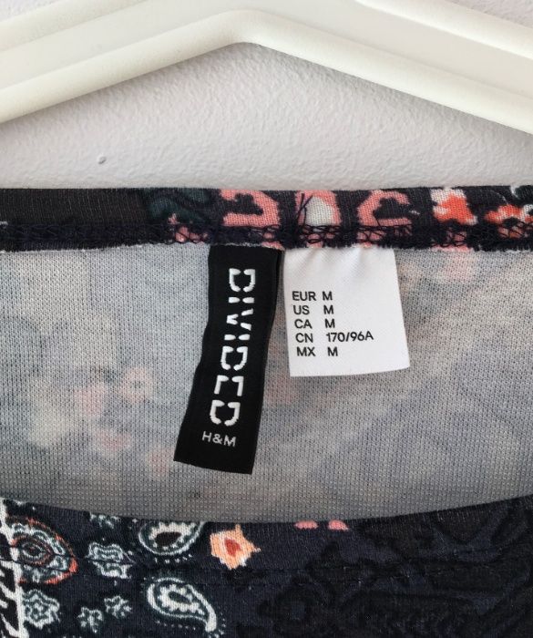 Kolorowy crop top z długim rękawem r.M H&M