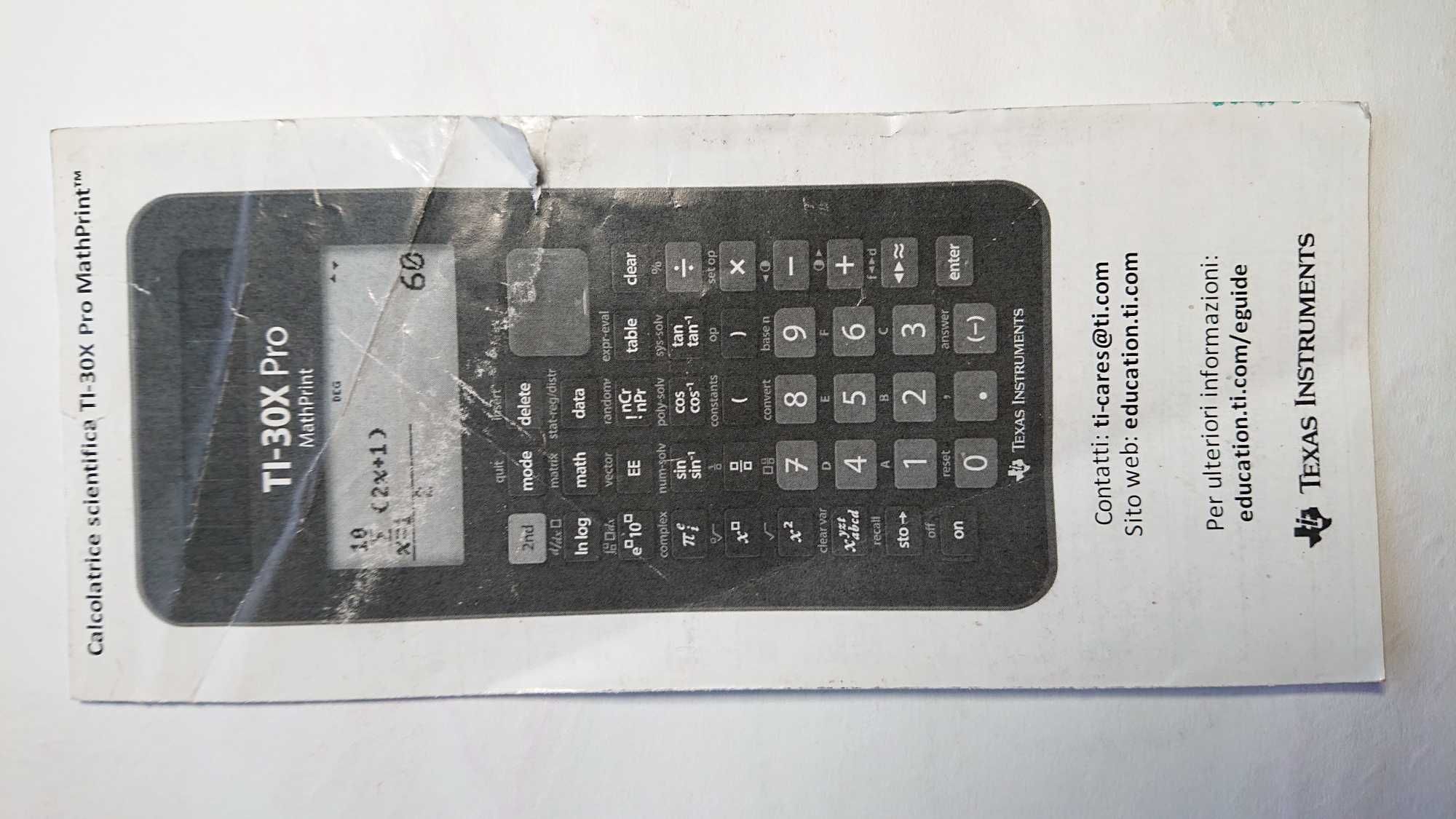 Науковий-Шкільний-Калькулятор  Texas Instruments TI 30X Pro MathPrint