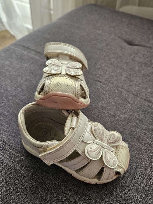 Sandały dziewczęce, białe, Cool Club, podeszwa Bio-Flex, 20 rozmiar