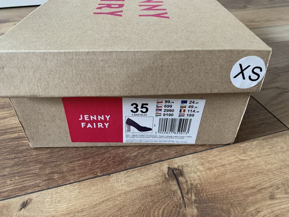 Piękne czarne półbuty na złotym słupku (35)