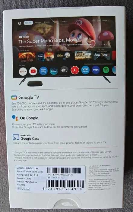 Xiaomi Mi TV Box S 3 Generacji 32GB EU Smart odtwarzacz multimedialny