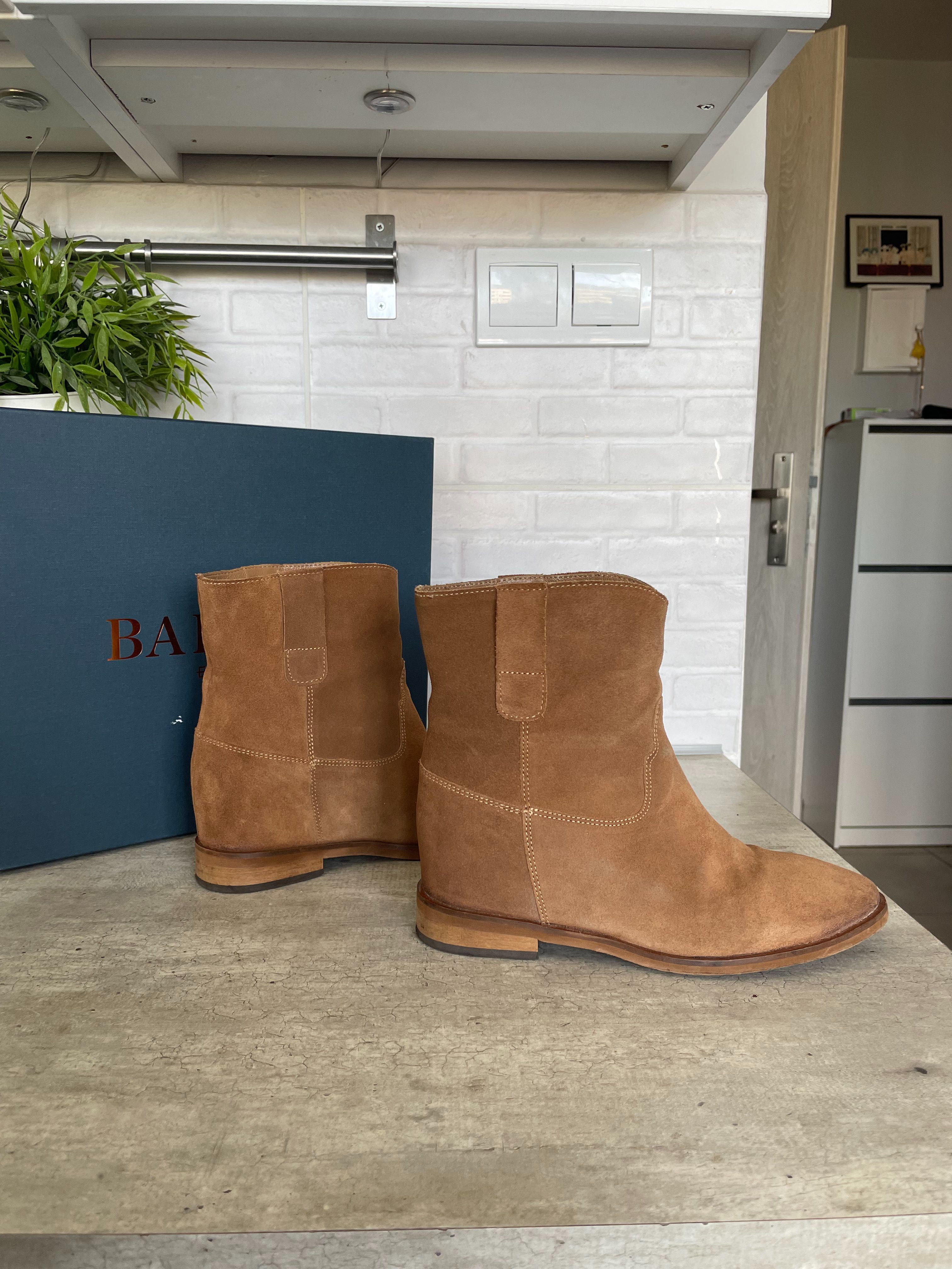 Badura Alegra brązowe botki na koturnie koturny boho skóra skórzane