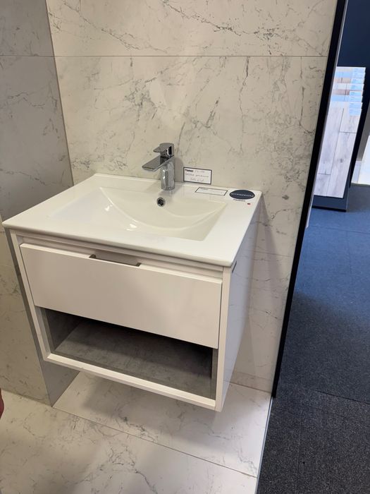 Szafka z umywalką Biały/Beton 61 cm