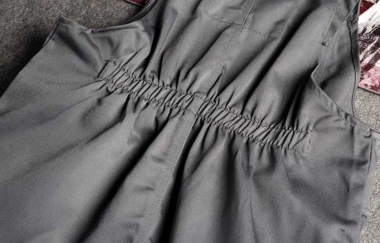 Spodnie robocze ogrodniczki męskie szare M kieszenie odblaskowe