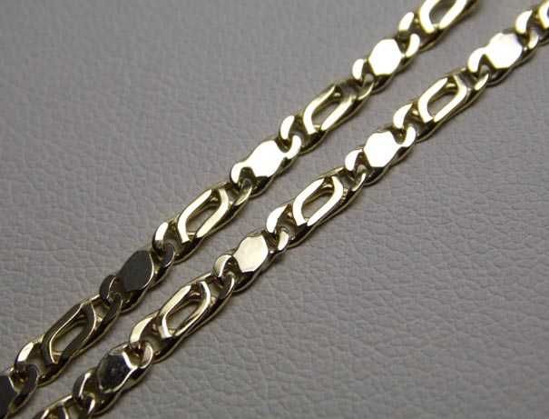 Złoty dwukolorowy łańcuszek 55 cm. 2,5 mm.