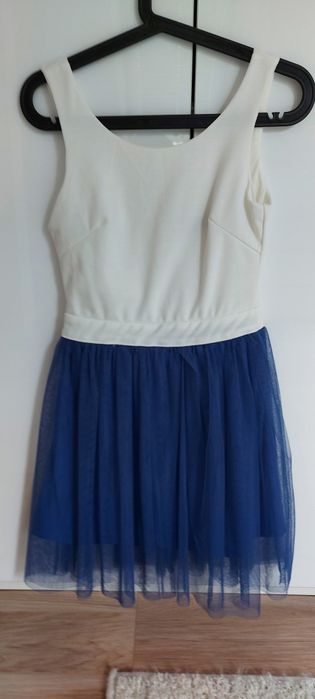 Sukienka wesele chrzest, rozm S, tiul chaber