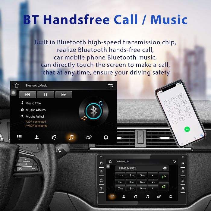 Rádio android 8 polegadas WiFi GPS Bluetooth FM MirrorLink Novo