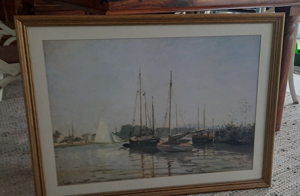 Quadro barcos vidro anti reflexo