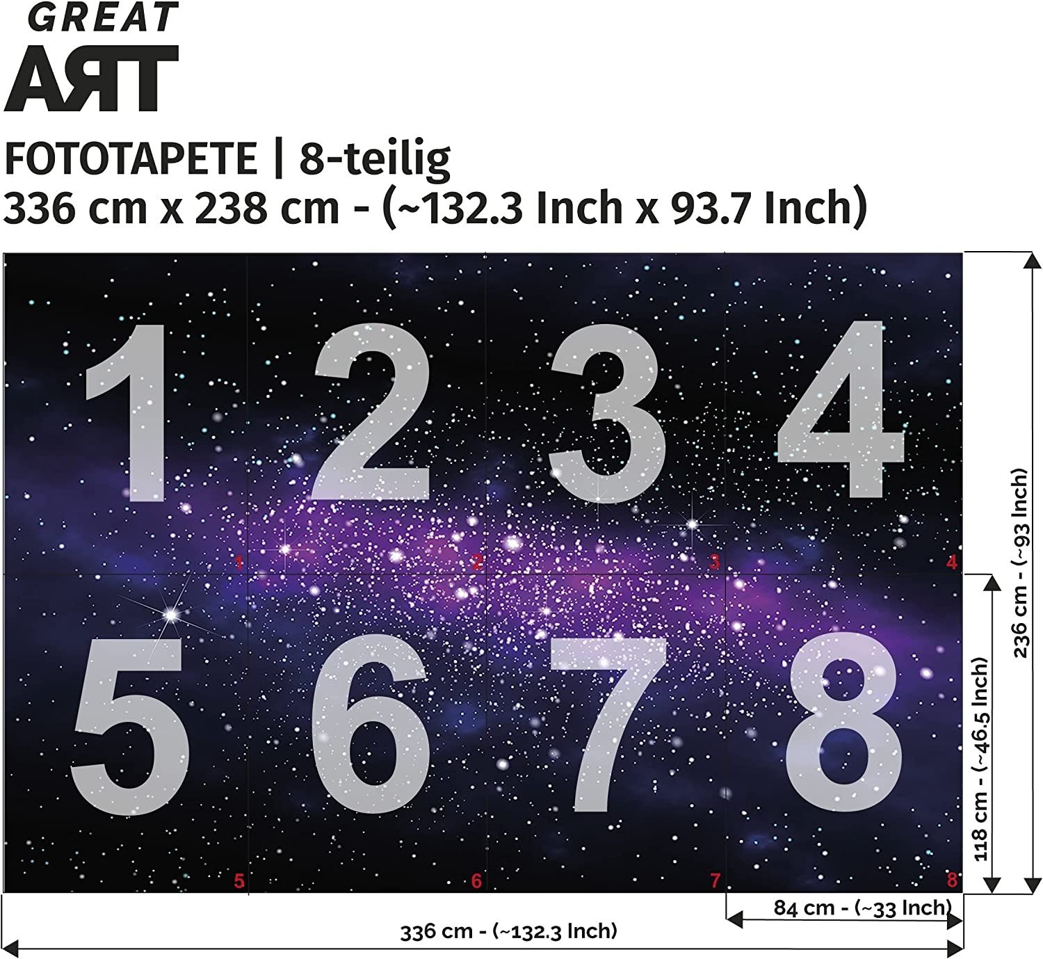 Tapeta Galaxy 336 cm x238 cm długość rolki 84 cm