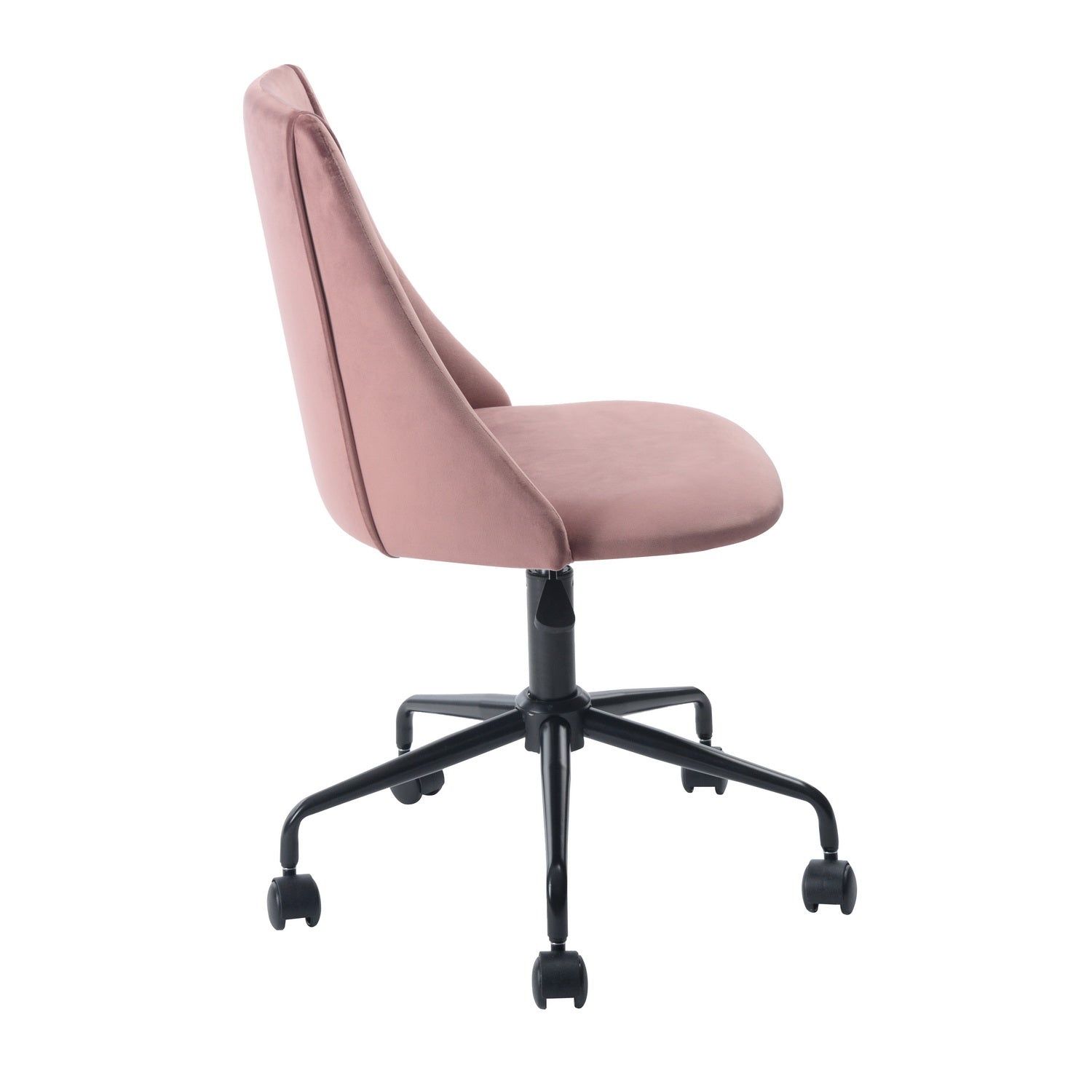 Welur 2 krzesło obrotowe - krzesło biurowe welurowe różowe