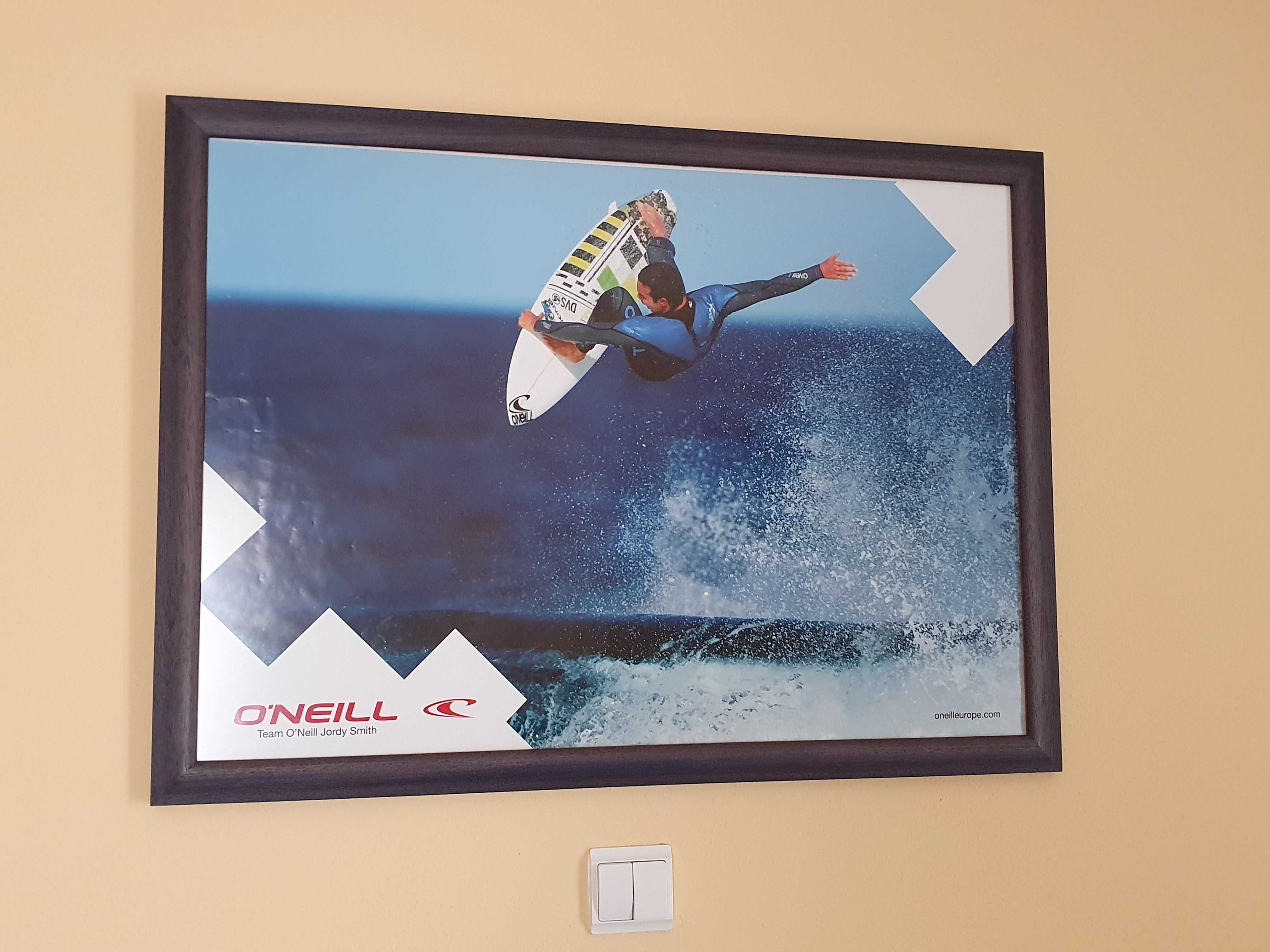 Quadro surf em moldura azul