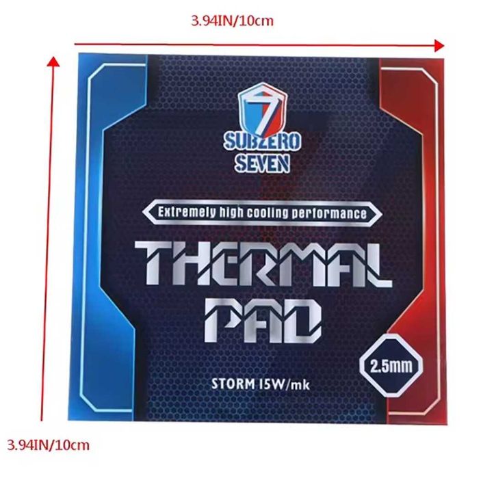 Subzero Seven 15W/mk termopad wydajność,nowość, 100x100x1 1szt. serwis