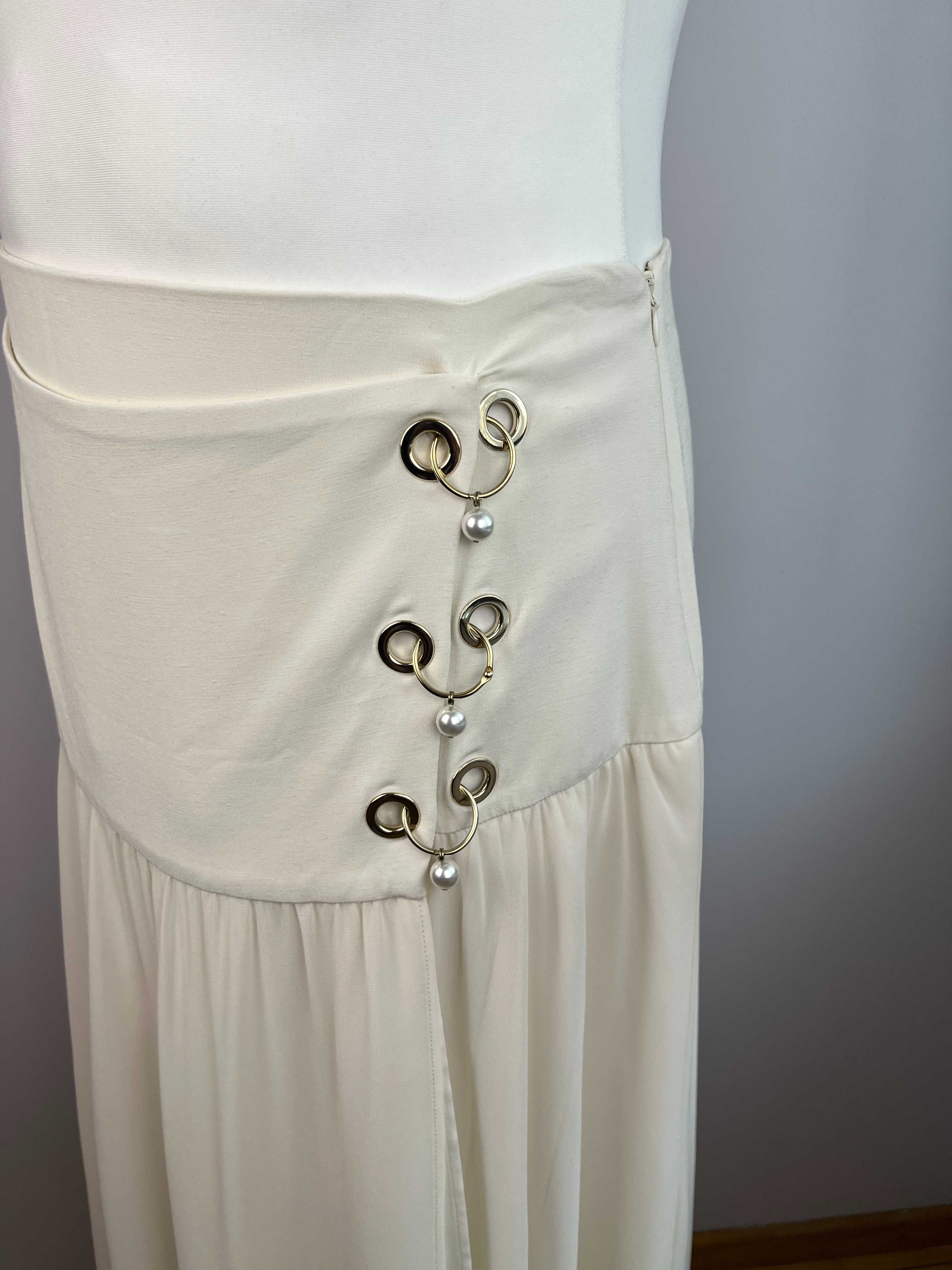 NOWA biała zwiewna szyfonowa spódnica LIU JO 42