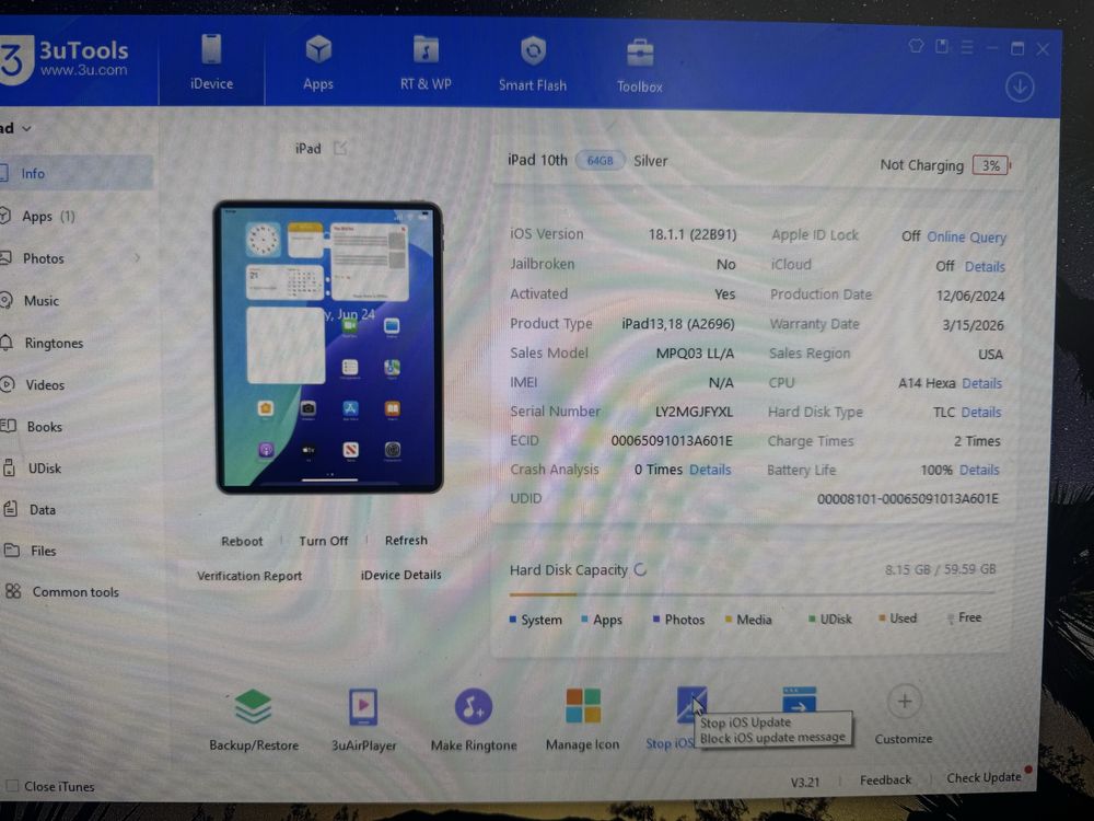 IPad 10 10.9 2022 Silver 64Gb WiFi