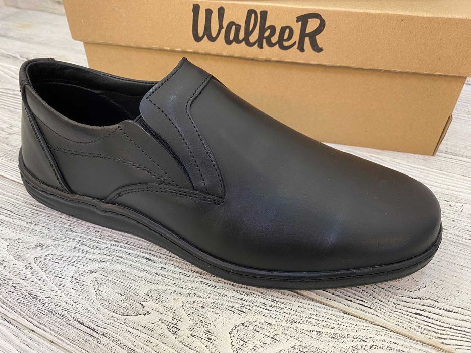 Чоловічі шкіряні туфлі на резинки без шнурка розміри 39 – 46 Гарантія!