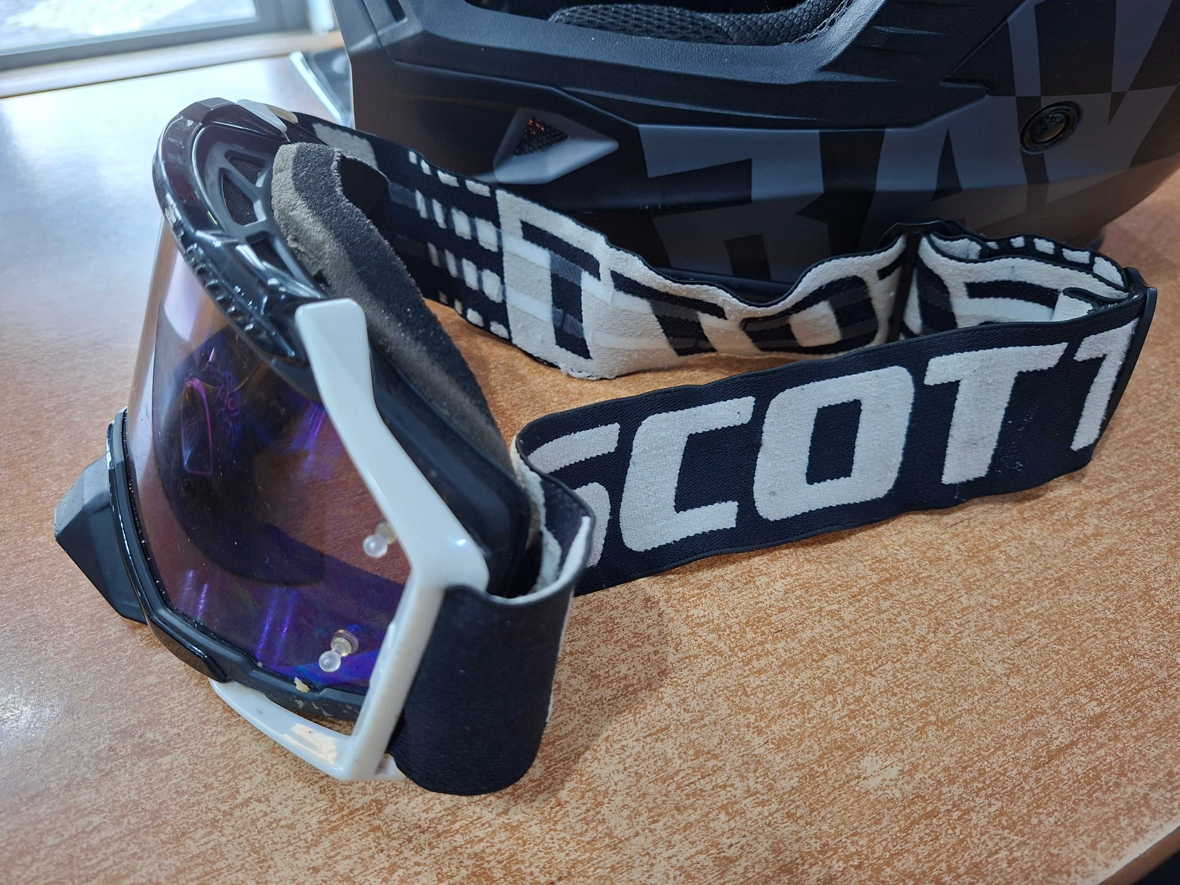 Kask motocyklowy Raven Airborne Split rozmiar L + gogle Scott
