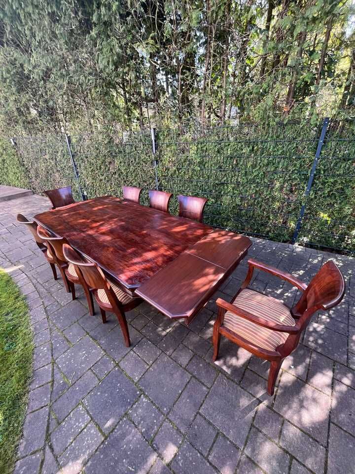 Stół i 10 krzeseł lite drewno palisander z Pakistanu 200-280cm/110