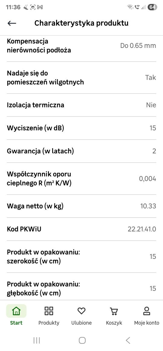 Podklad pod panele axton silence pcv intense 1.1 mm