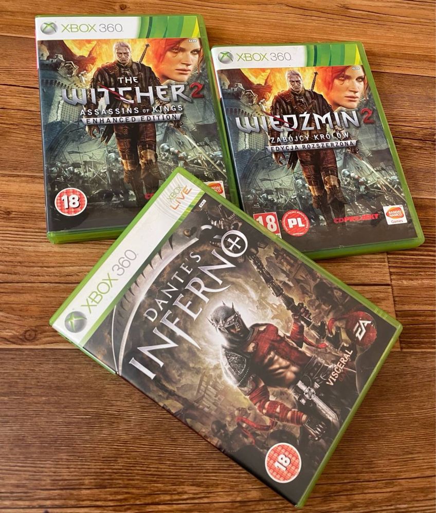 Xbox 360: FEAR, Witcher 2, GTA5, San Andreas, Fable, Saboteur, Fallout