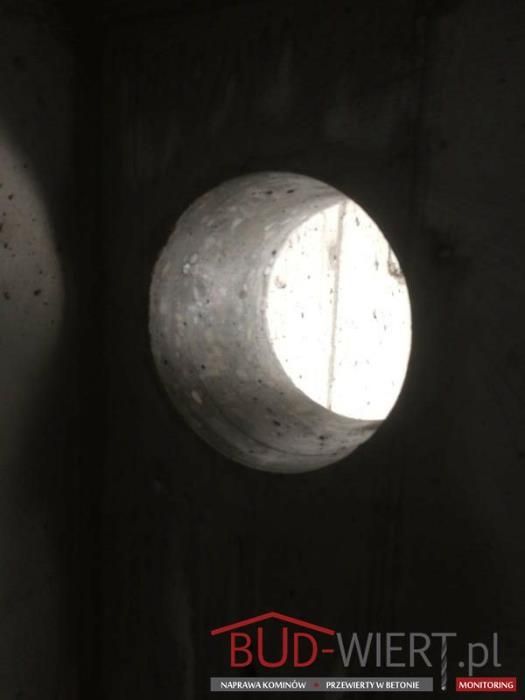 Przewierty w betonie techniką diamentową, diamentowe wiercenie kominów