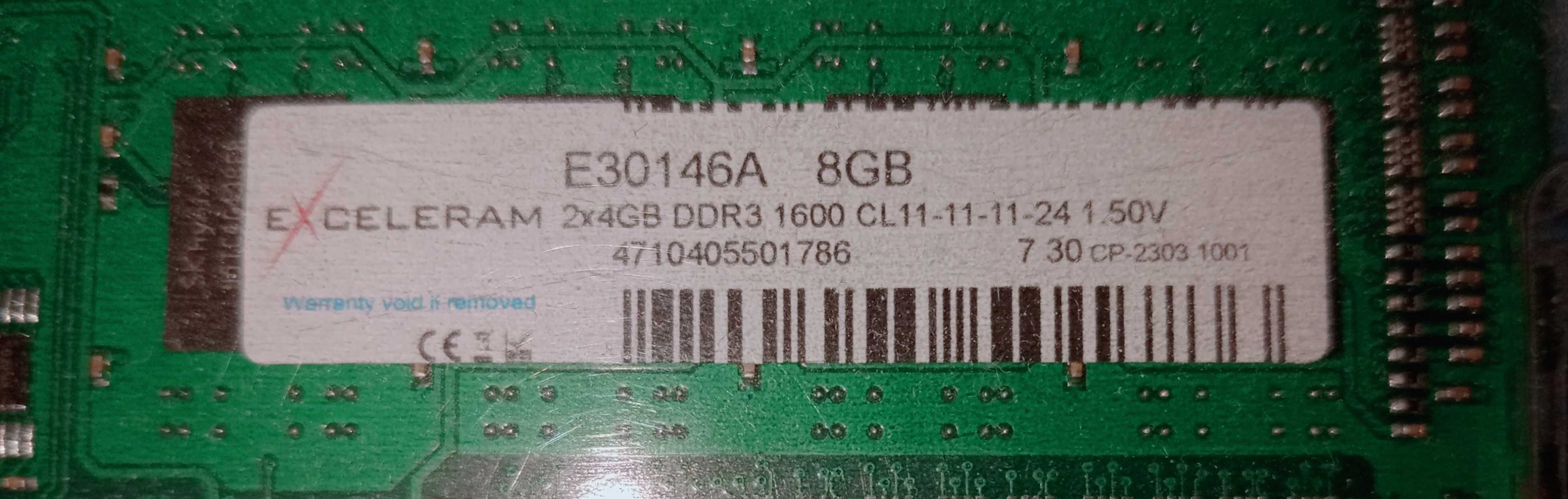 Exceleram DDR3 - 1600 8 гб (2x4096)