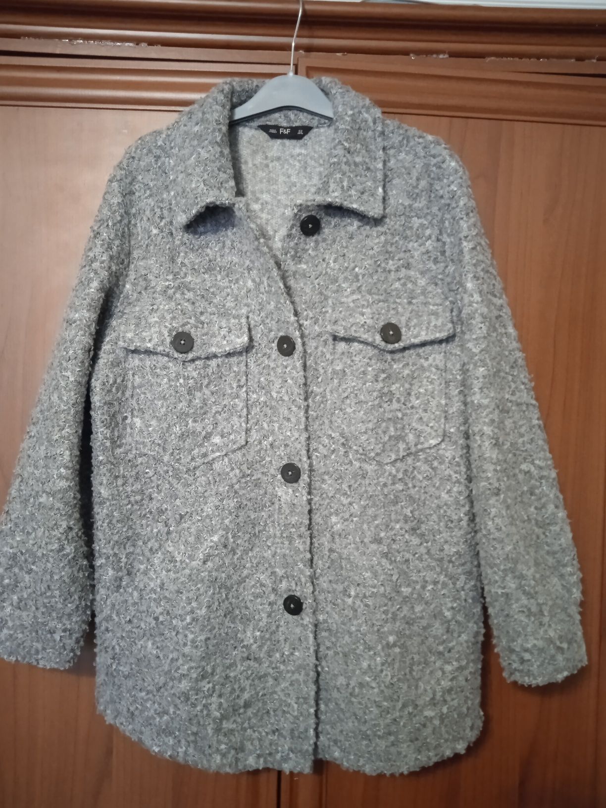Куртка-сорочка, жіноча, сірий Тедді, р 48-52