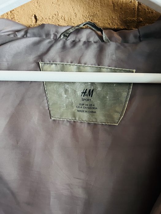 Damska kurtka puchowa pikowana z kapturem brązowa beżowa 34 36 XS/S