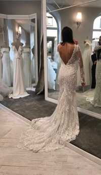 Biała szampańska koronkowa suknia Ślubna Viola Piekut rozmiar XS 34